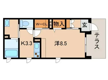 シャーメゾン萬町(1K/1階)の間取り写真