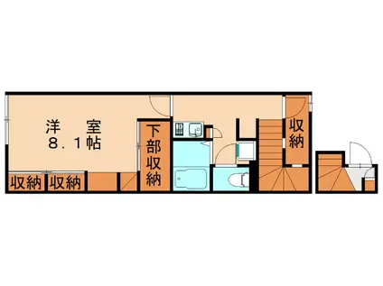 レオパレスアインス(1K/2階)の間取り写真
