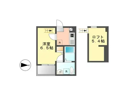 PARTENZA志賀本通(1SK/2階)の間取り写真