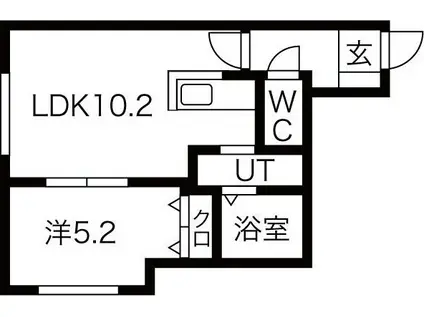 アルファー豊平(1LDK/2階)の間取り写真