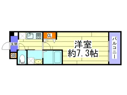 AILE石橋(1K/1階)の間取り写真