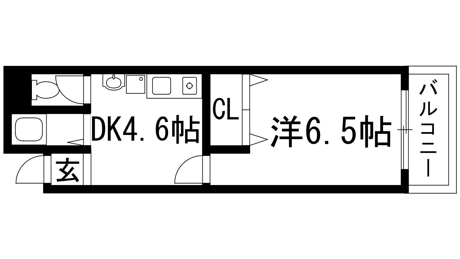 カーサ芙蓉(1DK/2階)の間取り写真