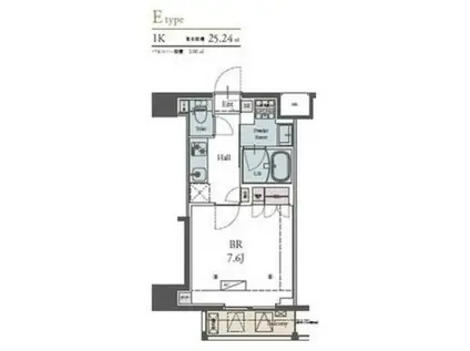 ラグゼナ横浜鶴見II(1K/7階)の間取り写真