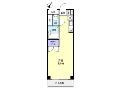 オーパス21(ワンルーム/2階)の間取り写真