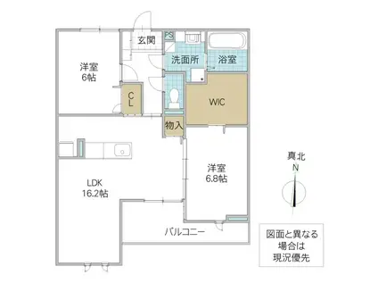 パレス大東(2LDK/2階)の間取り写真