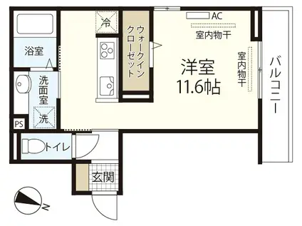 サンマルクE(ワンルーム/2階)の間取り写真