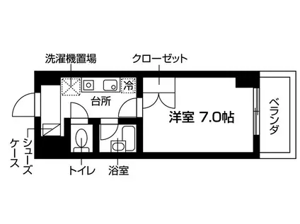 ライク菊川ウエスト(1K/1階)の間取り写真
