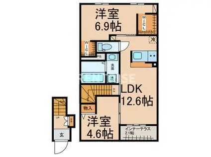シェルル・スターテラス(2LDK/2階)の間取り写真