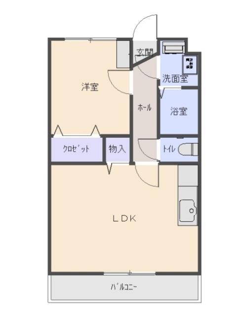 みずほユーミーマンション(1LDK/2階)の間取り写真