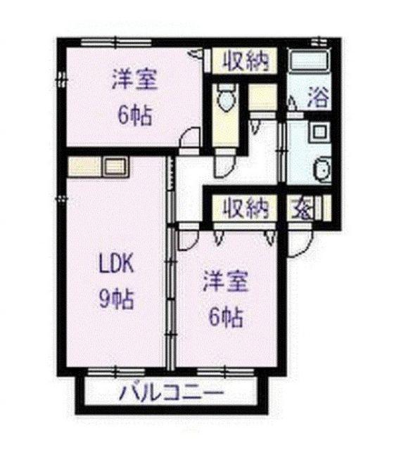シャルマンA(2LDK/2階)の間取り写真