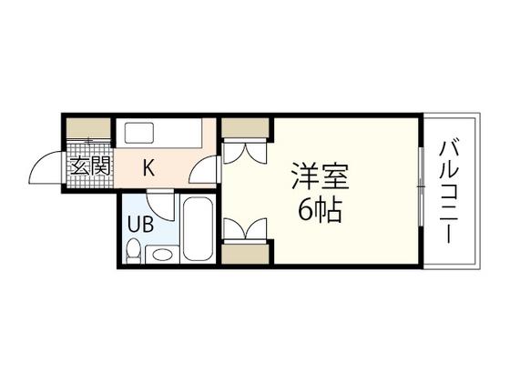 K・B・M己斐(1K/2階)の間取り写真