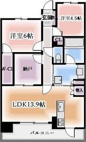 レ・ジェイド金山グランデ(2SLDK/14階)の間取り写真
