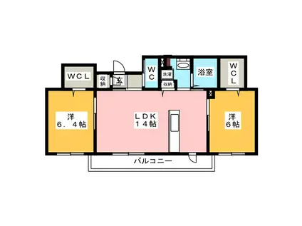 THE RESIDENCE GRANDIA(2LDK/3階)の間取り写真