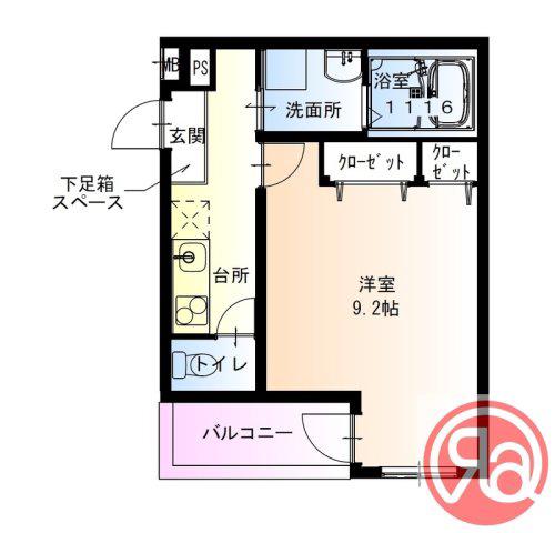 フジパレス今川公園I番館(1K/2階)の間取り写真