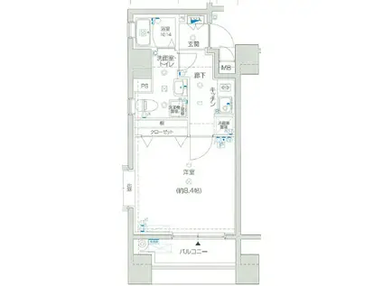 スパシエ田端(1K/2階)の間取り写真