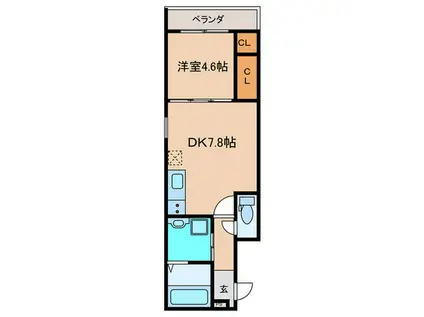 フジパレス小松南町(1DK/3階)の間取り写真