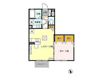 モナリエ(1LDK/1階)の間取り写真