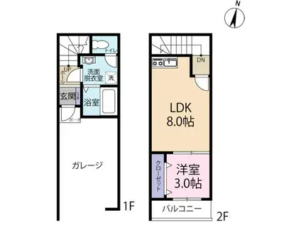 GARESIDENCE OGI(1LDK/1階)の間取り写真