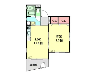 ボナール・マキ(1LDK/1階)の間取り写真