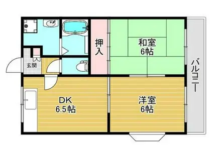 メゾン寺田(2DK/3階)の間取り写真