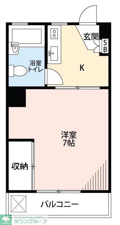 レジデンス府中是政(1K/1階)の間取り写真