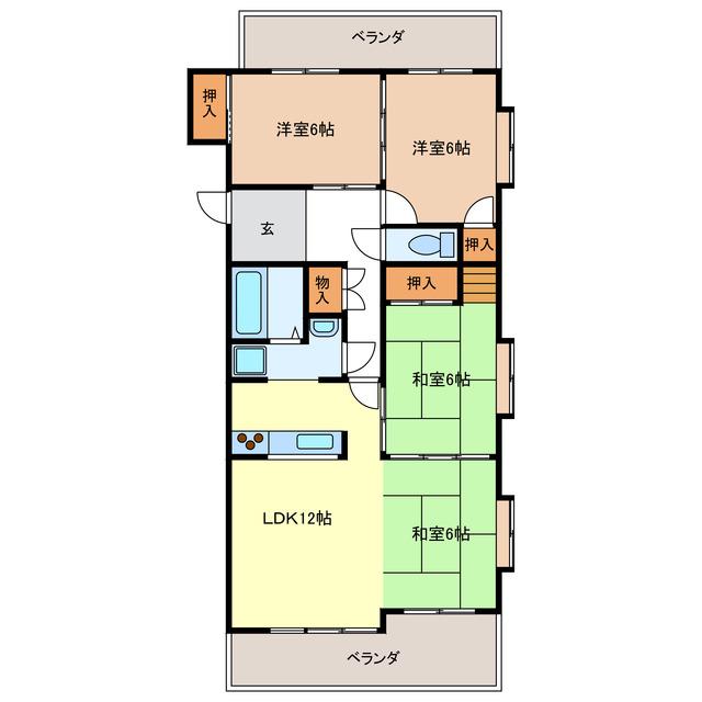 ライオンズマンション西丸之内(4LDK/11階)の間取り写真