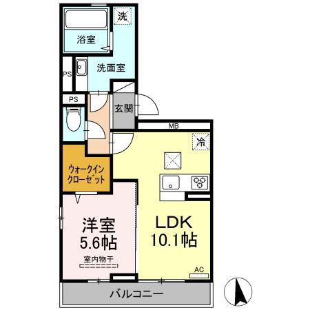 NAGISA A棟(1LDK/1階)の間取り写真