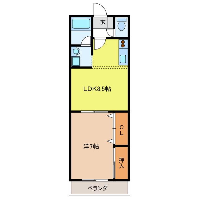 サンシャイン棚橋A(1LDK/1階)の間取り写真