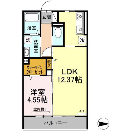 ラ・フェリーチェ(1LDK/3階)の間取り写真