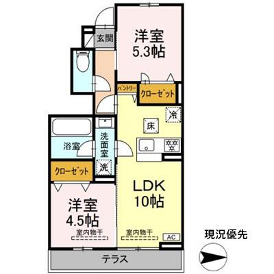 メゾン陣場(2LDK/1階)の間取り写真