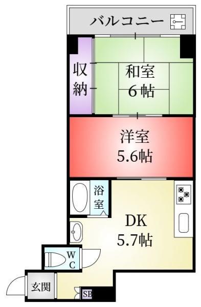 KWIプラザ(2DK/3階)の間取り写真