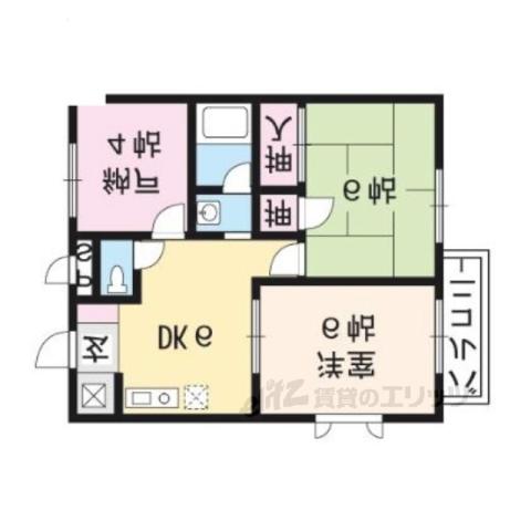 ラフォーレダイゴエステ(3DK/1階)の間取り写真