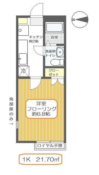 きぃちゃんハイム(1K/1階)の間取り写真