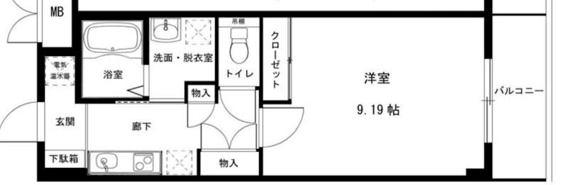 ジュネス宝殿駅前(1K/3階)の間取り写真