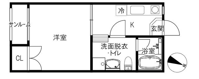 アスティ(1K/1階)の間取り写真