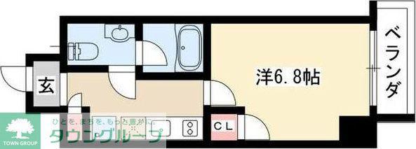 エルザビル名古屋駅前(1K/6階)の間取り写真