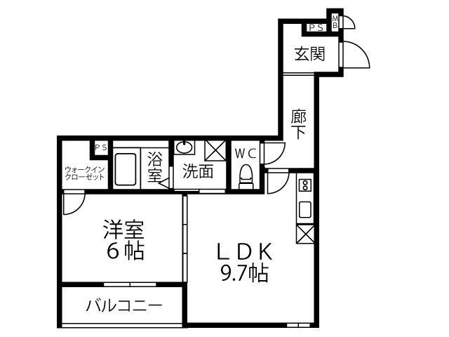 サングリーンパレス(1LDK/1階)の間取り写真