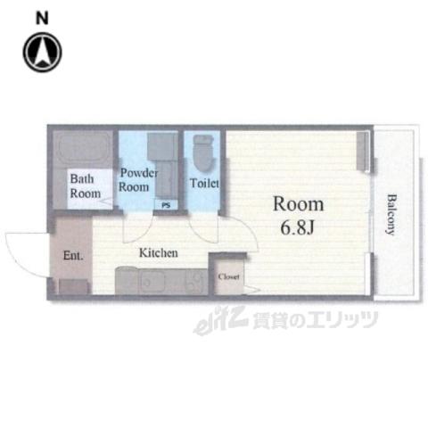 RITA椥辻(1K/1階)の間取り写真