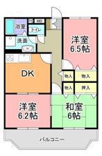 エムロード21 A棟(3DK/1階)の間取り写真