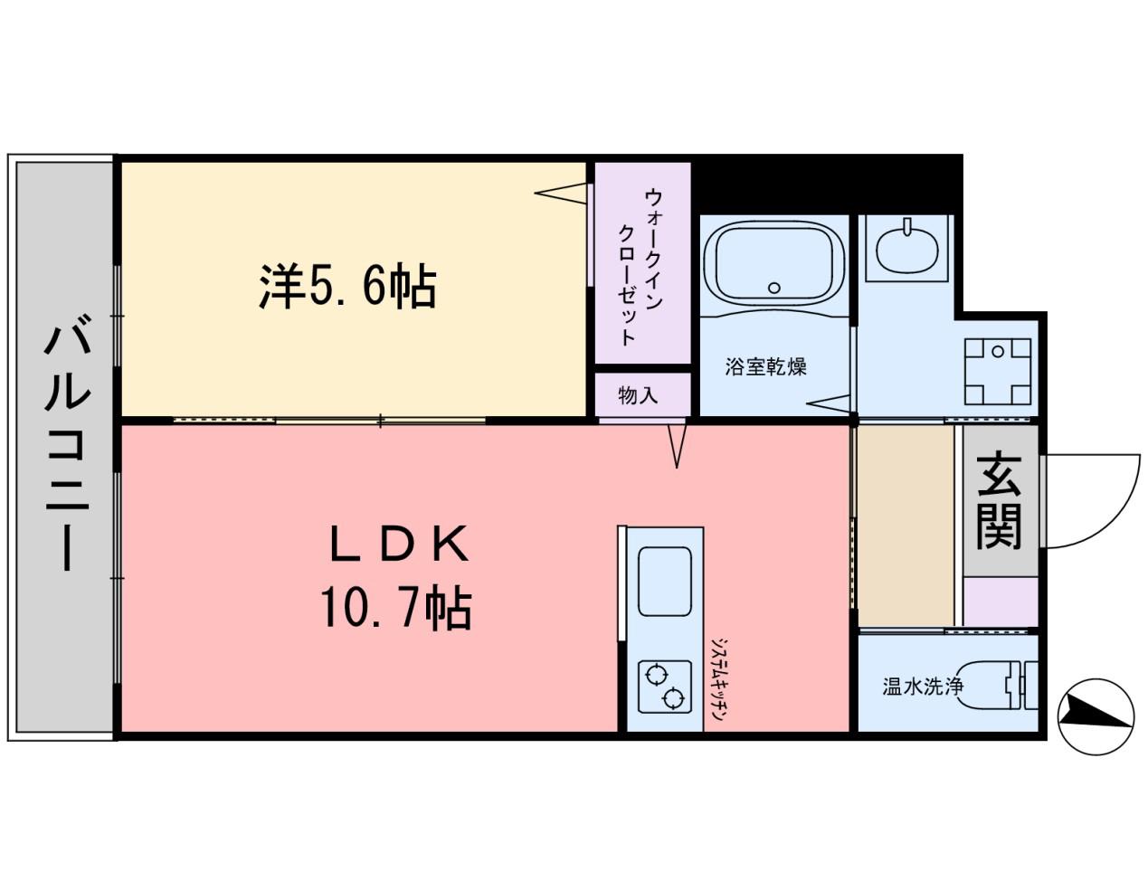 カーサ・グラン伊都(1LDK/3階)の間取り写真
