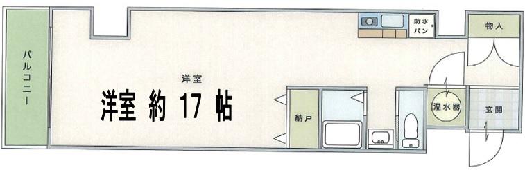 第一エントピアコート麻布(ワンルーム/9階)の間取り写真