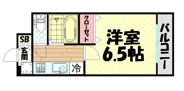 HOPECITY天神橋(1K/7階)の間取り写真