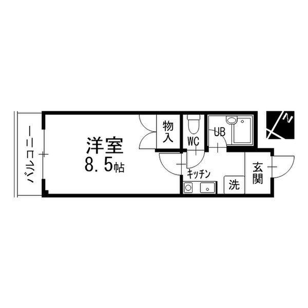 コーポノリクラA棟(1K/1階)の間取り写真