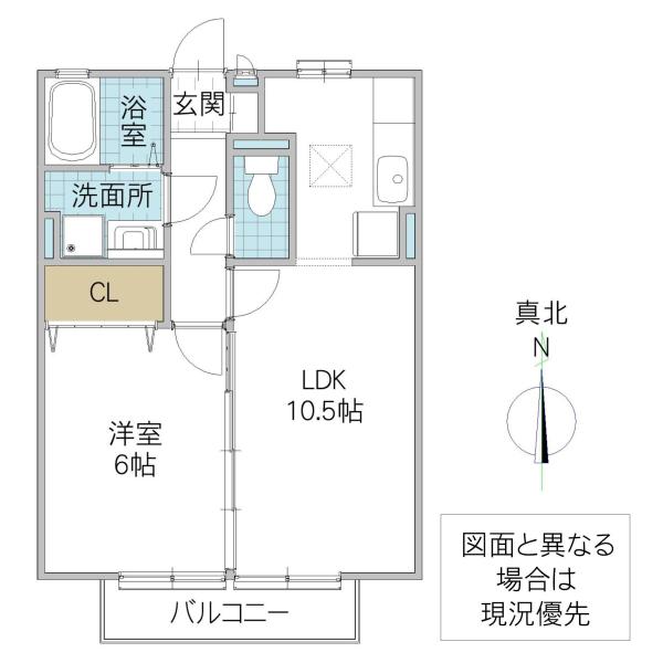 モンレーブ(1LDK/1階)の間取り写真