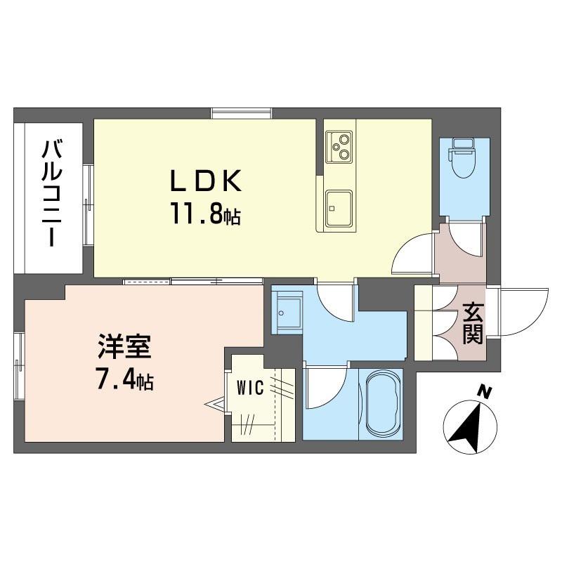 ペイサージュ カリテ(1LDK/1階)の間取り写真