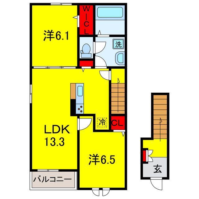 グレイス(2LDK/2階)の間取り写真