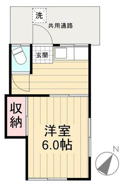 コーポまろん(1K/1階)の間取り写真