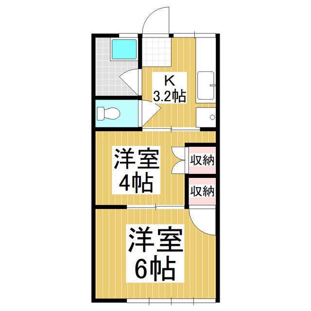 奈良井ハイツ (2DK/1階)の間取り写真