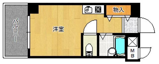 ライベストコート南福岡II(1K/2階)の間取り写真