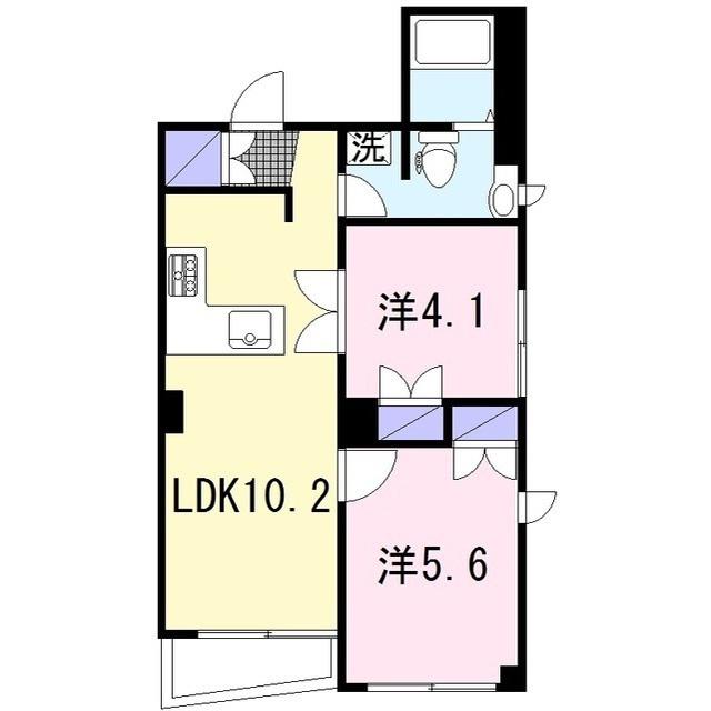 ラポールヤマト(2LDK/3階)の間取り写真